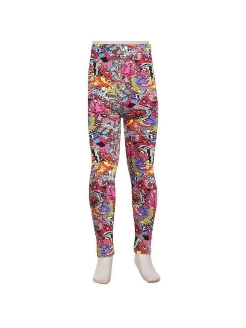 LEGGINGS DEPOT KID'S Cartoon Multi Print Full length Leggings Size Medium NWT - Picture 2 of 2